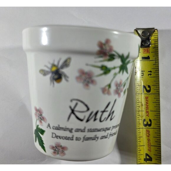 History & Heraldry Ruth Name Flower Ceramic candle White Nature gift - Picture 6 of 7